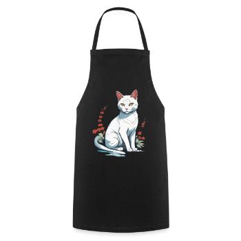Hauskatzen Besitzer Niedliche Katze Katzen Dame - Kochschürze - Schwarz - Vorne - AI Model Male 185 dark (185cm)