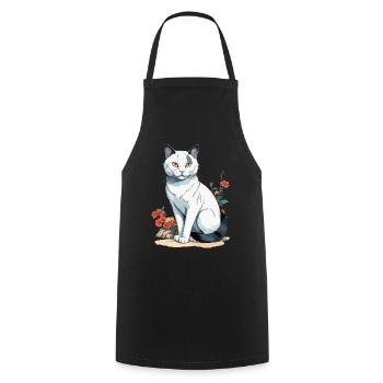 Hauskatzen Besitzer Niedliche Katze Katzen Dame - Kochschürze - Schwarz - Vorne - AI Model Male 185 dark (185cm)