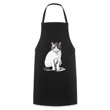 Hauskatzen Besitzer Niedliche Katze Katzen Dame - Kochschürze - Schwarz - Vorne - AI Model Male 185 dark (185cm)