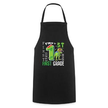 1st class Dino T-Rex - Cooking Apron - black - Front - AI Model Male 185 dark (185cm)