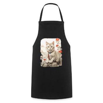 Hauskatzen Besitzer Niedliche Katze Katzen Dame - Kochschürze - Schwarz - Vorne - AI Model Male 185 dark (185cm)