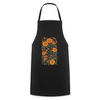 Aesthetics Tagetes Floral Decoration Vintage - Cooking Apron - black - Front - AI Model Male 185 dark (185cm)