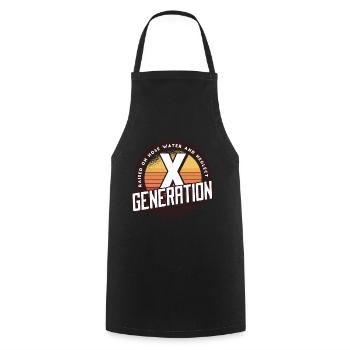 Retro Gen X Raised on Hose Water and Neglect men - Cooking Apron - black - Front - AI Model Male 185 dark (185cm)