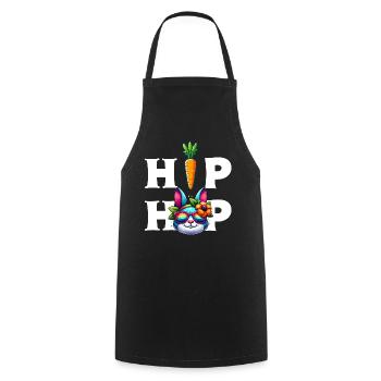 Hase Osterhase Ostern Hip Hop Möhre lustig Kinder - Kochschürze - Schwarz - Vorne - AI Model Male 185 dark (185cm)