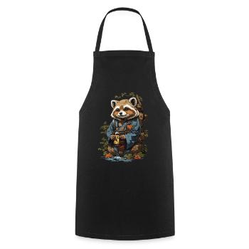 Chien viverrin Vintage saké japonais Art - Tablier de cuisine - noir - Devant - AI Model Male 185 dark (185cm)