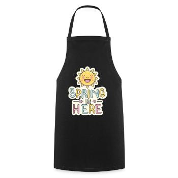 Printemps Le printemps est là, les fleurs du soleil - Tablier de cuisine - noir - Devant - AI Model Male 185 dark (185cm)