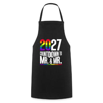 Gay Pride 2027 Wedding Gay Marriage - Cooking Apron - black - Front - AI Model Male 185 dark (185cm)