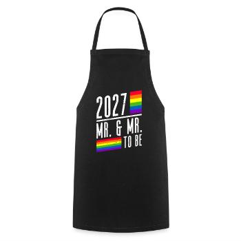 Gay Pride 2027 Hochzeit Homo-Ehe - Kochschürze - Schwarz - Vorne - AI Model Male 185 dark (185cm)