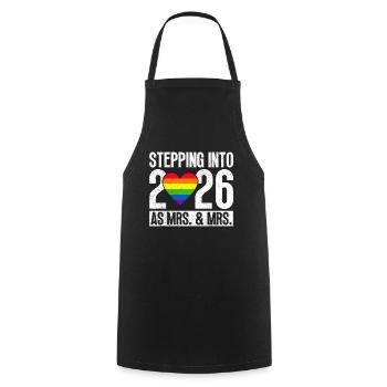 Gay Pride 2026 Mariage Mariage gay - Tablier de cuisine - noir - Devant - AI Model Male 185 dark (185cm)