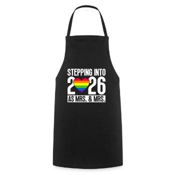 Gay Pride 2026 Mariage Mariage gay - Tablier de cuisine - noir - Devant - AI Model Male 185 dark (185cm)