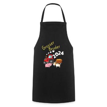 Grand Frère 2024 - Tablier de cuisine - noir - Devant - AI Model Male 185 dark (185cm)