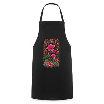 Aesthetic Floral Decoration Vintage Streetwear Design - Cooking Apron - black - Front - AI Model Male 185 dark (185cm)