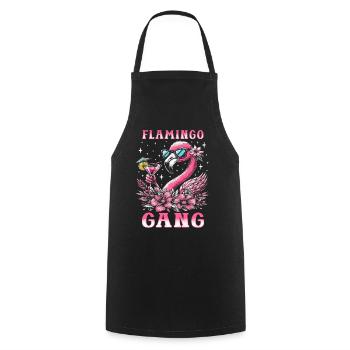Flamingo Gang - Cooking Apron - black - Front - AI Model Male 185 dark (185cm)