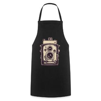 Appareil photo Vintage esthétique photographe rétro - Tablier de cuisine - noir - Devant - AI Model Male 185 dark (185cm)