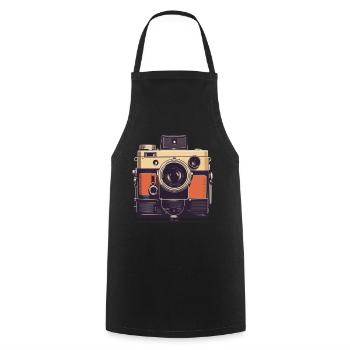 Appareil photo Vintage esthétique photographe rétro - Tablier de cuisine - noir - Devant - AI Model Male 185 dark (185cm)