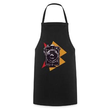 Vintage Photo Camera Aesthetic & Retro Camera - Cooking Apron - black - Front - AI Model Male 185 dark (185cm)