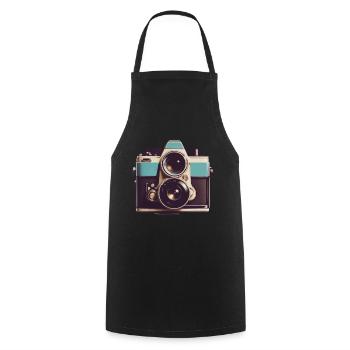 Appareil photo vintage esthétique rétro appareil photo - Tablier de cuisine - noir - Devant - AI Model Male 185 dark (185cm)