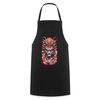 Esthétique Yokai Japonais Démon Streetwear - Tablier de cuisine - noir - Devant - AI Model Male 185 dark (185cm)