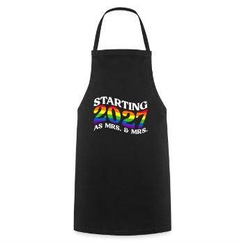 Gay Pride 2027 Mariage Mariage gay - Tablier de cuisine - noir - Devant - AI Model Male 185 dark (185cm)