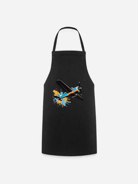 Modèle Avion Pilote Avion Hobby Design - Tablier de cuisine - noir