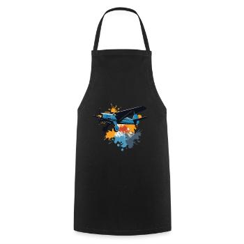 Model Airplane Pilot Airplane Hobby Design - Cooking Apron - black - Front - AI Model Male 185 dark (185cm)