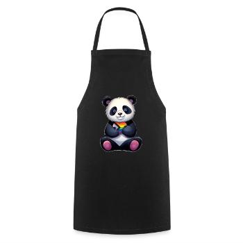 LGBTQ Panda - Kochschürze - Schwarz - Vorne - AI Model Male 185 dark (185cm)