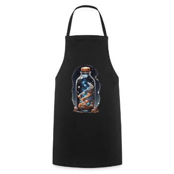 Weltall in Flasche Boho Style Bohemian Streetwear - Kochschürze - Schwarz - Vorne - AI Model Male 185 dark (185cm)