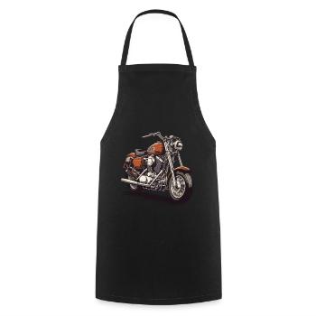 Moto Motard Streetwear Style de course rétro - Tablier de cuisine - noir - Devant - AI Model Male 185 dark (185cm)
