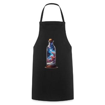 Universum in Flasche Boho Style Ästhetik - Kochschürze - Schwarz - Vorne - AI Model Male 185 dark (185cm)