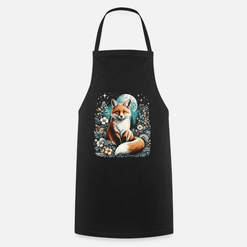 Cottagecore Esthétique Fox - Tablier de cuisine - noir
