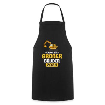 Ich Werde Großer Bruder 2024 Bagger - Kochschürze - Schwarz - Vorne - AI Model Male 185 dark (185cm)