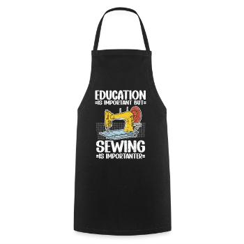 Sewing Seamstress Sewing Machine - Cooking Apron - black - Front - AI Model Male 185 dark (185cm)