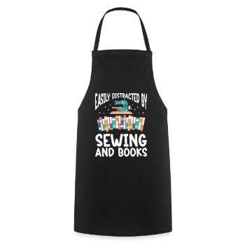 Sewing Seamstress Sewing Machine - Cooking Apron - black - Front - AI Model Male 185 dark (185cm)