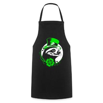 Paresseux de la Saint-Patrick avec trèfle et chapeau - Tablier de cuisine - noir - Devant - AI Model Male 185 dark (185cm)
