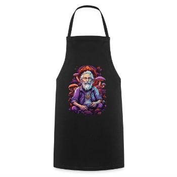 Lebendige Farben Wald Pilze Psychedelic Art - Kochschürze - Schwarz - Vorne - AI Model Male 185 dark (185cm)