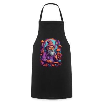 Lebendige Farben Psychedelic Art Musik Festival - Kochschürze - Schwarz - Vorne - AI Model Male 185 dark (185cm)