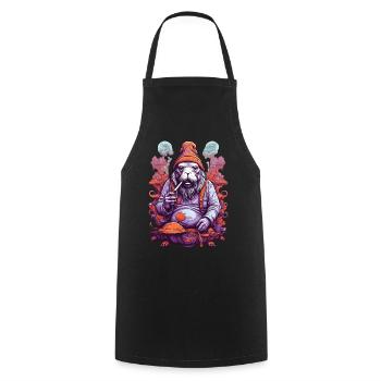 Vivid Colors Music Festival Forest Mushrooms - Cooking Apron - black - Front - AI Model Male 185 dark (185cm)