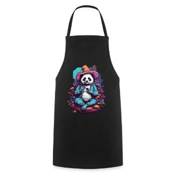 Panda Bear Art psychédélique Champignons de la forêt Festival de musique - Tablier de cuisine - noir - Devant - AI Model Male 185 dark (185cm)