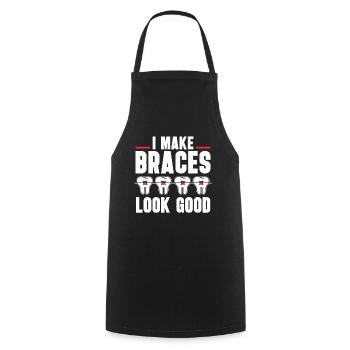 Orthodontist Orthodontic Dental - Cooking Apron - black - Front - AI Model Male 185 dark (185cm)