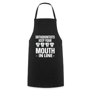 Orthodontist Orthodontic Dental - Cooking Apron - black - Front - AI Model Male 185 dark (185cm)