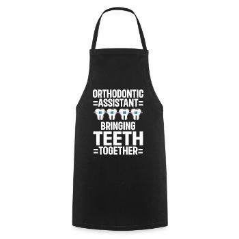 Orthodontiste Orthodontie Dentaire - Tablier de cuisine - noir - Devant - AI Model Male 185 dark (185cm)