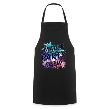 Malle Party Crew - Kochschürze - Schwarz - Vorne - AI Model Male 185 dark (185cm)