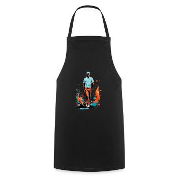 Golfspieler Design Esthétique Golfeur Streetwear - Tablier de cuisine - noir - Devant - AI Model Male 185 dark (185cm)