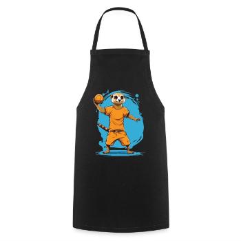 Joueur de handball Meerkat Esthétique Streetwear - Tablier de cuisine - noir - Devant - AI Model Male 185 dark (185cm)