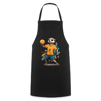 Meerkat Handball Player Streetwear Style - Cooking Apron - black - Front - AI Model Male 185 dark (185cm)