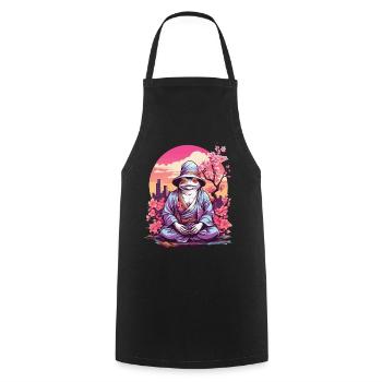 Asia Frog Streetwear Aesthetic Design - Cooking Apron - black - Front - AI Model Male 185 dark (185cm)