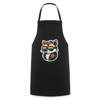 Mois de la fierté LGBTQ - Tablier de cuisine - noir - Devant - AI Model Male 185 dark (185cm)