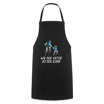 Tel père, tel fils, tel papa, moto de motocross - Tablier de cuisine - noir - Devant - AI Model Male 185 dark (185cm)
