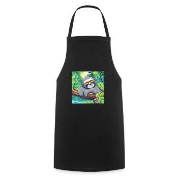 LGBTQ Pride Month Sloth Sunglasses Rainbow - Cooking Apron - black - Front - AI Model Male 185 dark (185cm)