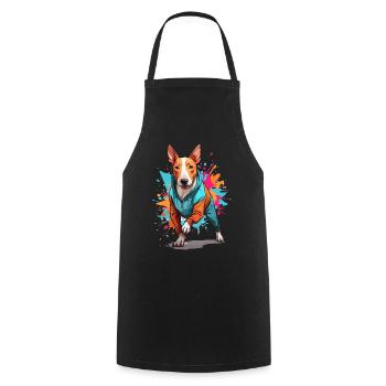 Bull Terrier Streetwear Jogging Aesthetic Style - Cooking Apron - black - Front - AI Model Male 185 dark (185cm)